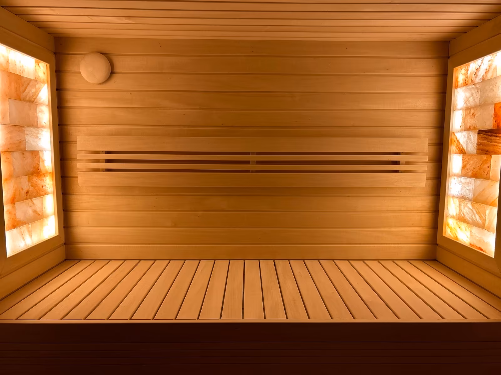 Moderne Premium Sauna mit Himalaya-Salzwand – 240 × 220 × 240 cm