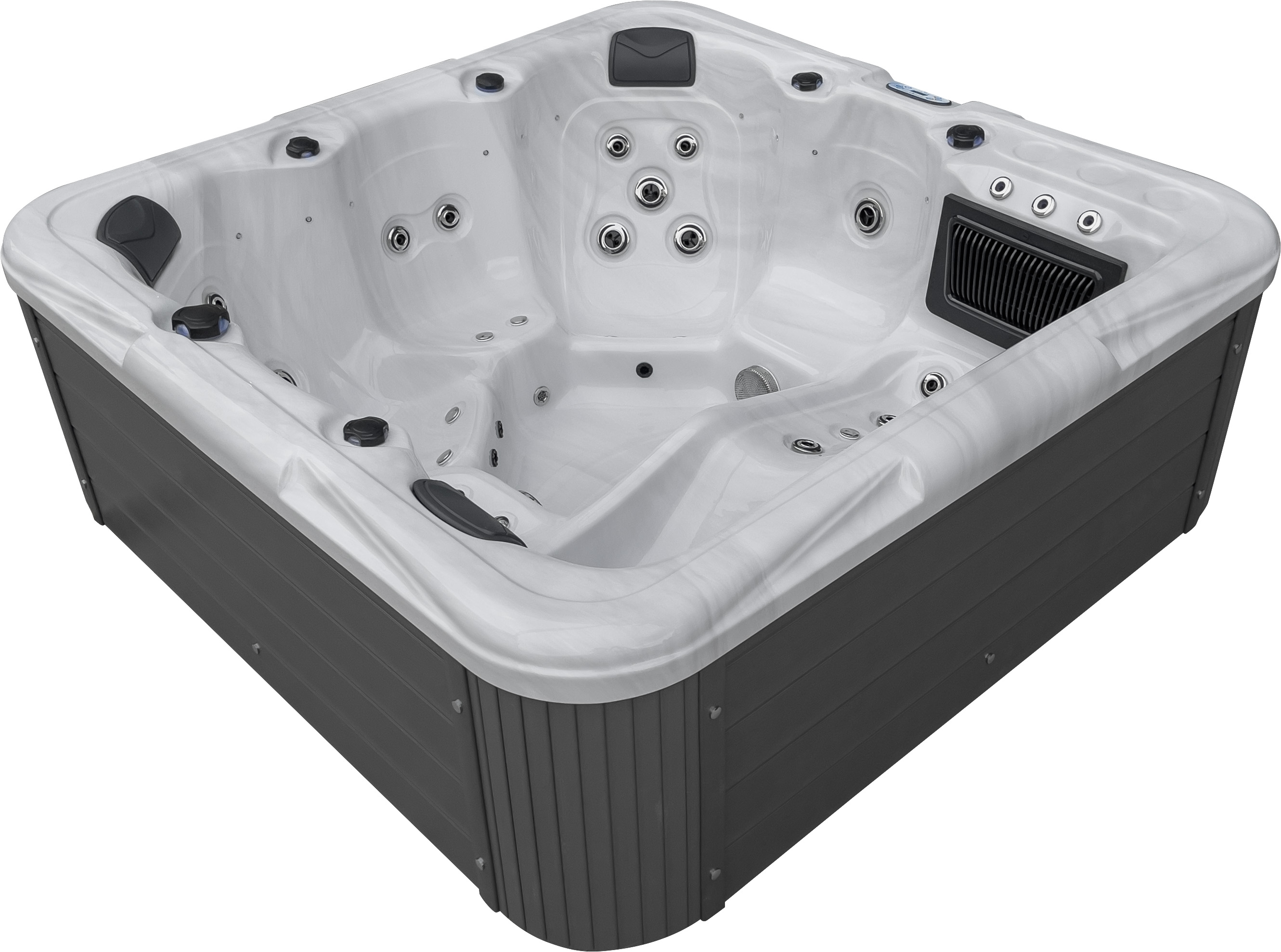 Waterwave Spas® Whirlpool „Detroit“ – Premium Whirlpool – Edelstahlrahmen & Top-Ausstattung!