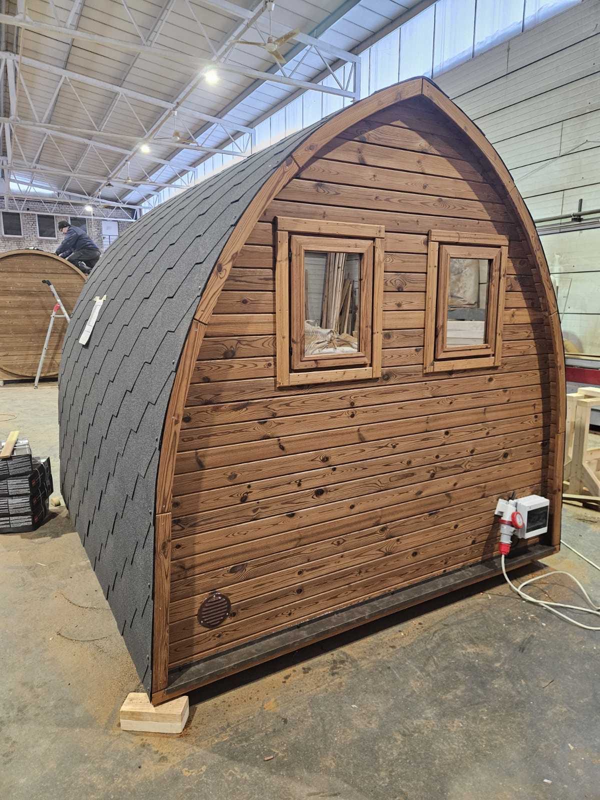 Fasssauna in Zeltform, 2,5 Meter, Harvia Cilindro, 9kW mit WiFi Control -Unser Bestseller-