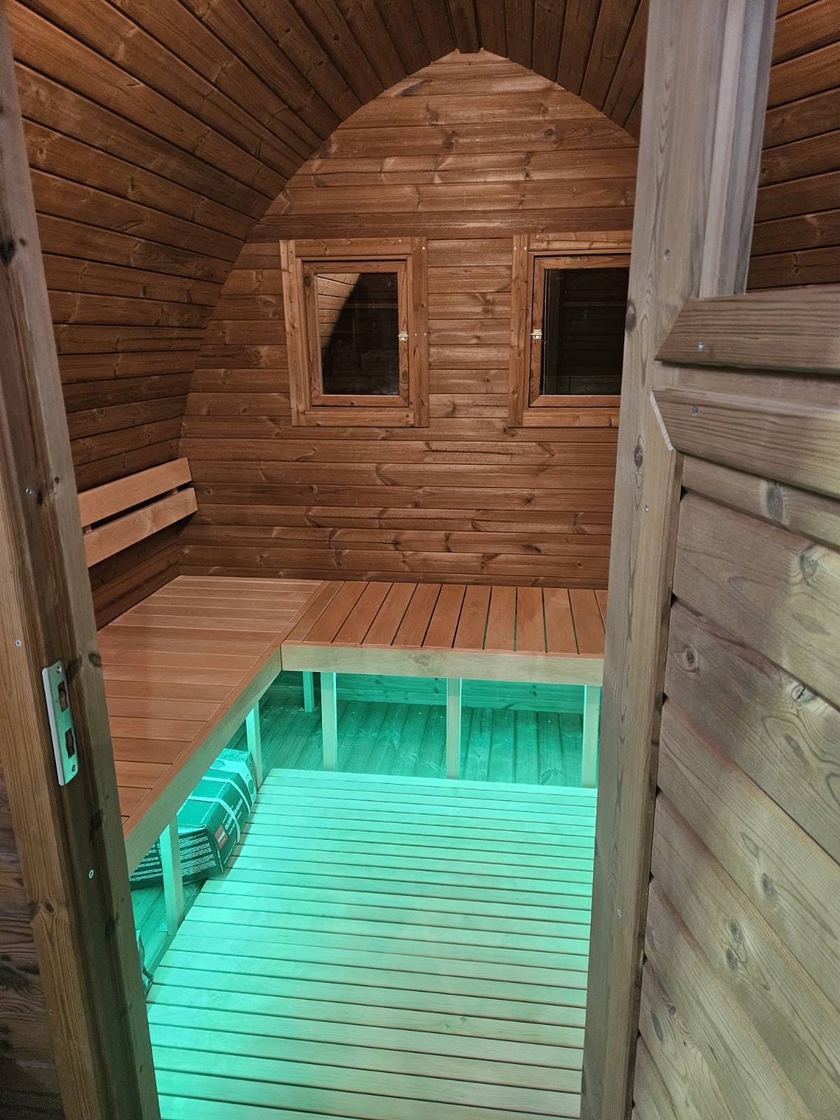 Fasssauna in Zeltform, 2,5 Meter, Harvia Cilindro, 9kW mit WiFi Control -Unser Bestseller-