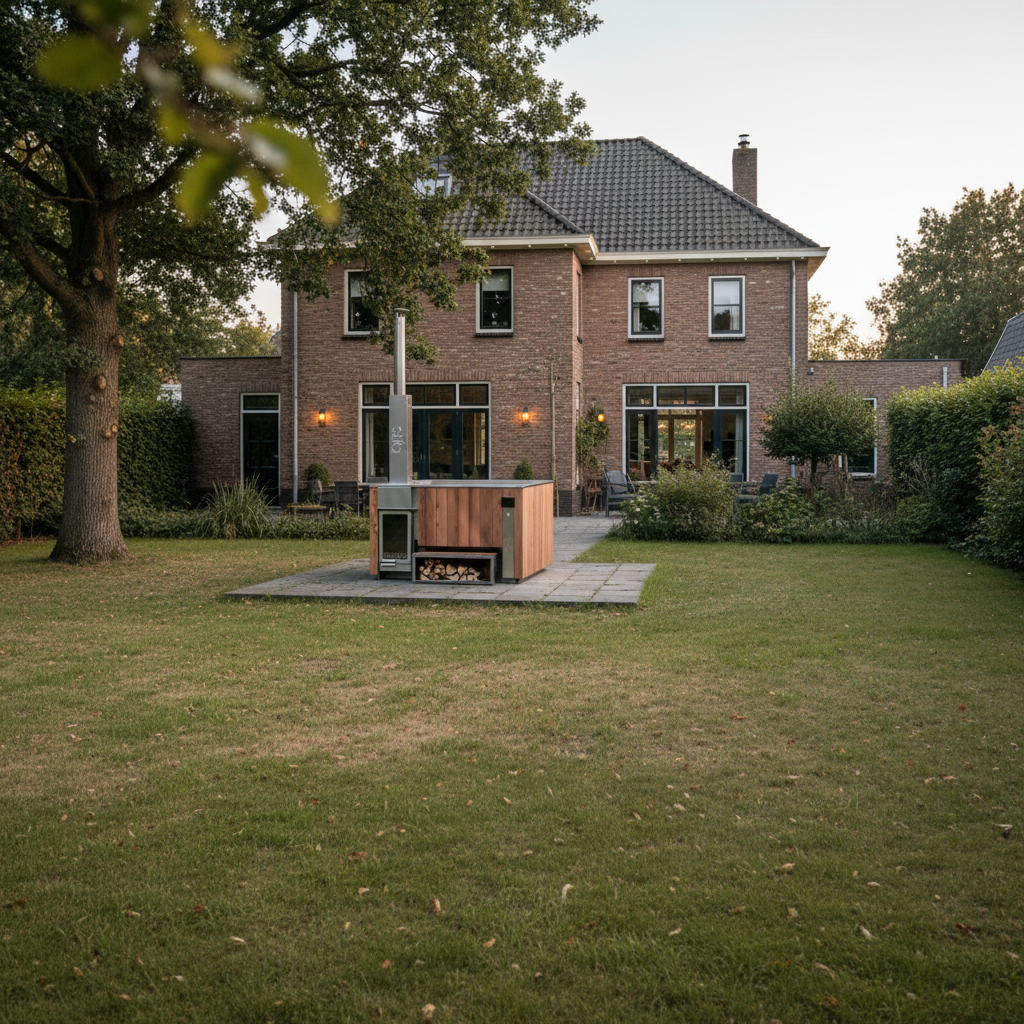 Der Loungetub (Basic) – Premium Hot Tub aus Edelstahl & Thermoholz - Ausstellungsstück